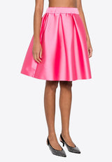 P.A.R.O.S.H Papavero Pleated Full Mini Skirt Bubblegum D621103PAPAVERO_025