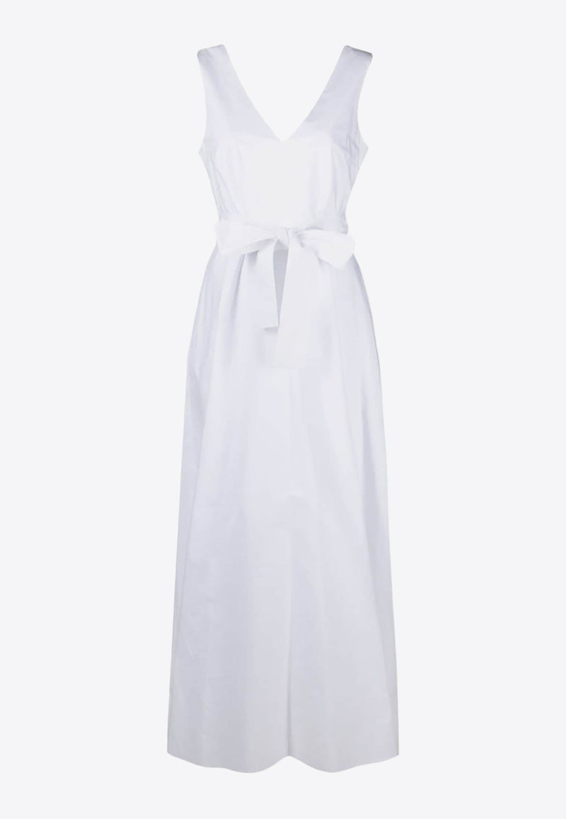 P.A.R.O.S.H Canyox V-neck Tied Maxi Dress White D725338CANYOX24_001