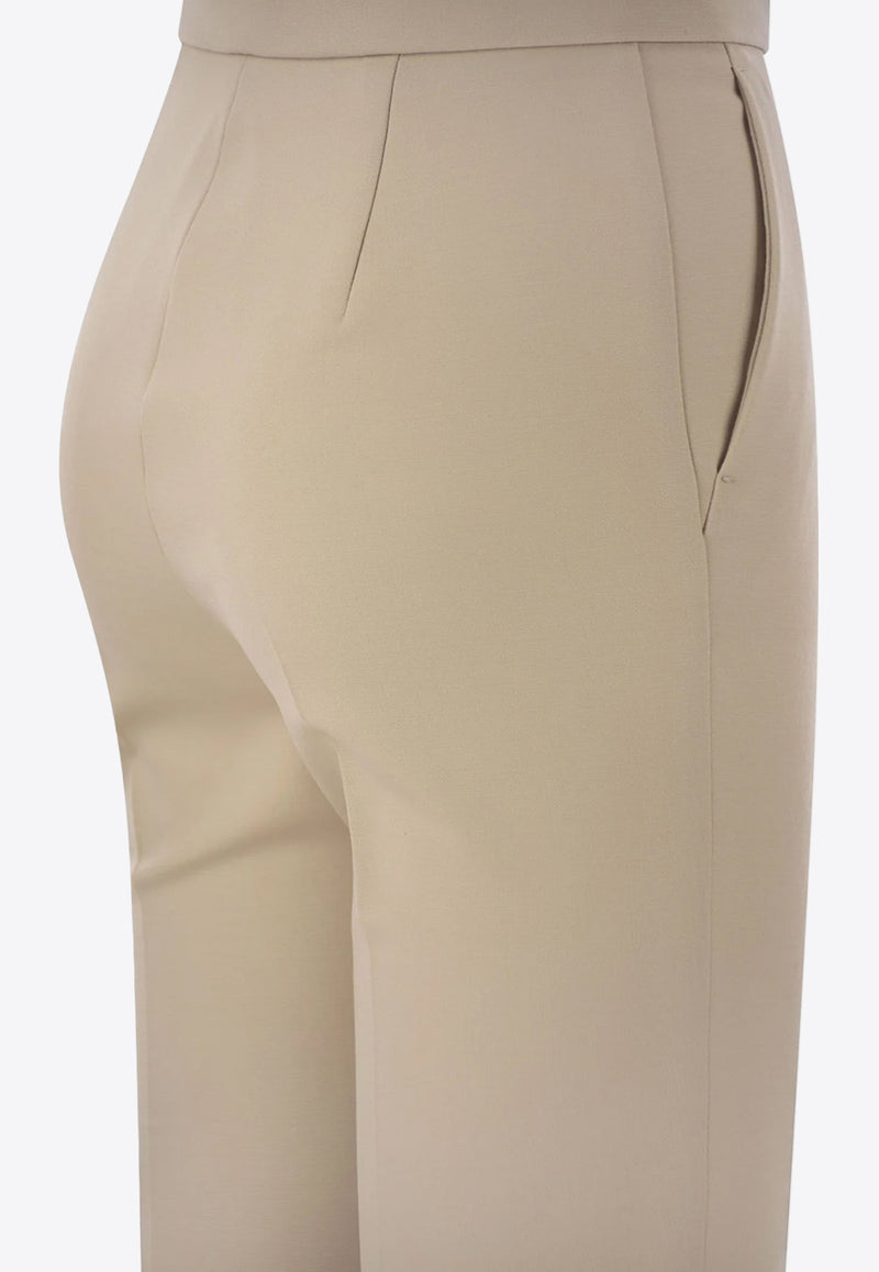 Max Mara Nepeta Wool Crepe Tailored Pants Beige 2411131081600NEPETA_023