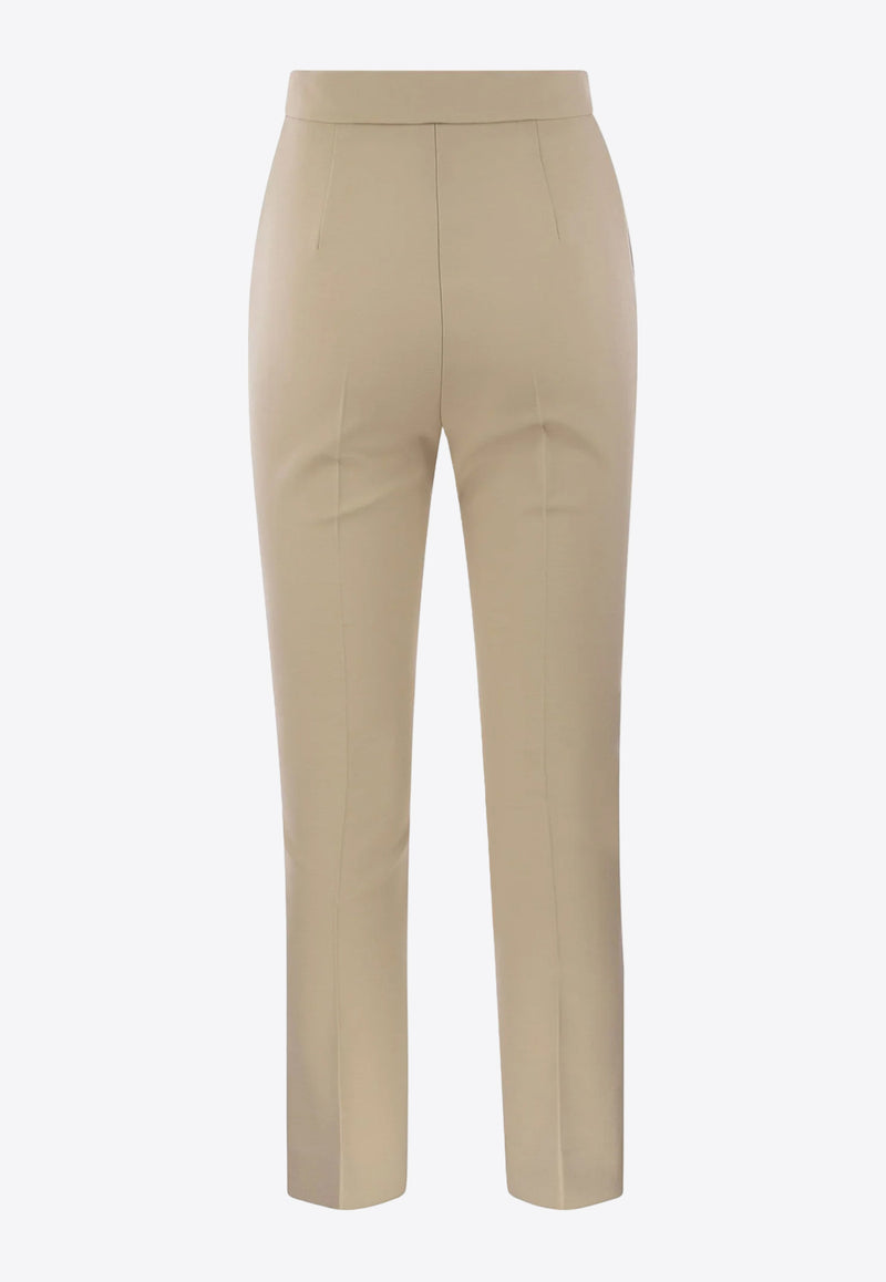 Max Mara Nepeta Wool Crepe Tailored Pants Beige 2411131081600NEPETA_023