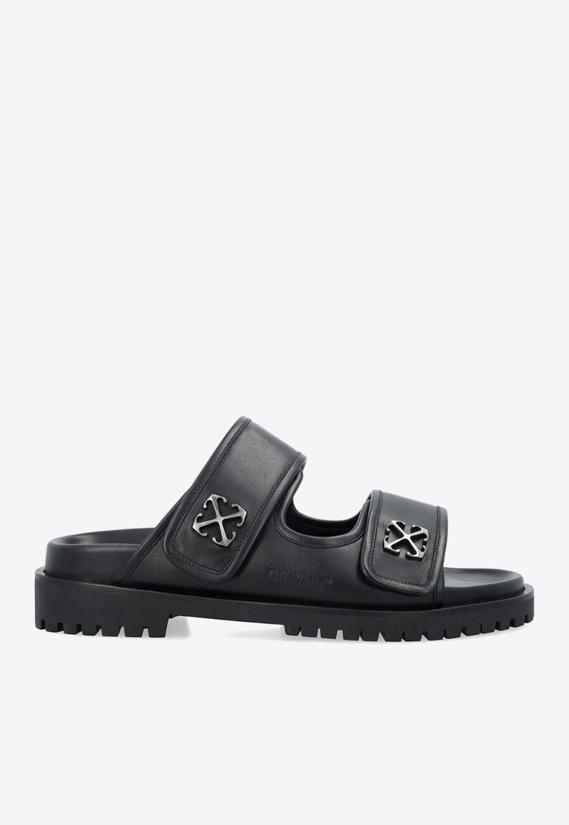 Off-White Arrows-Motif Leather Slides OMIH008S24LEA001_1072 Black