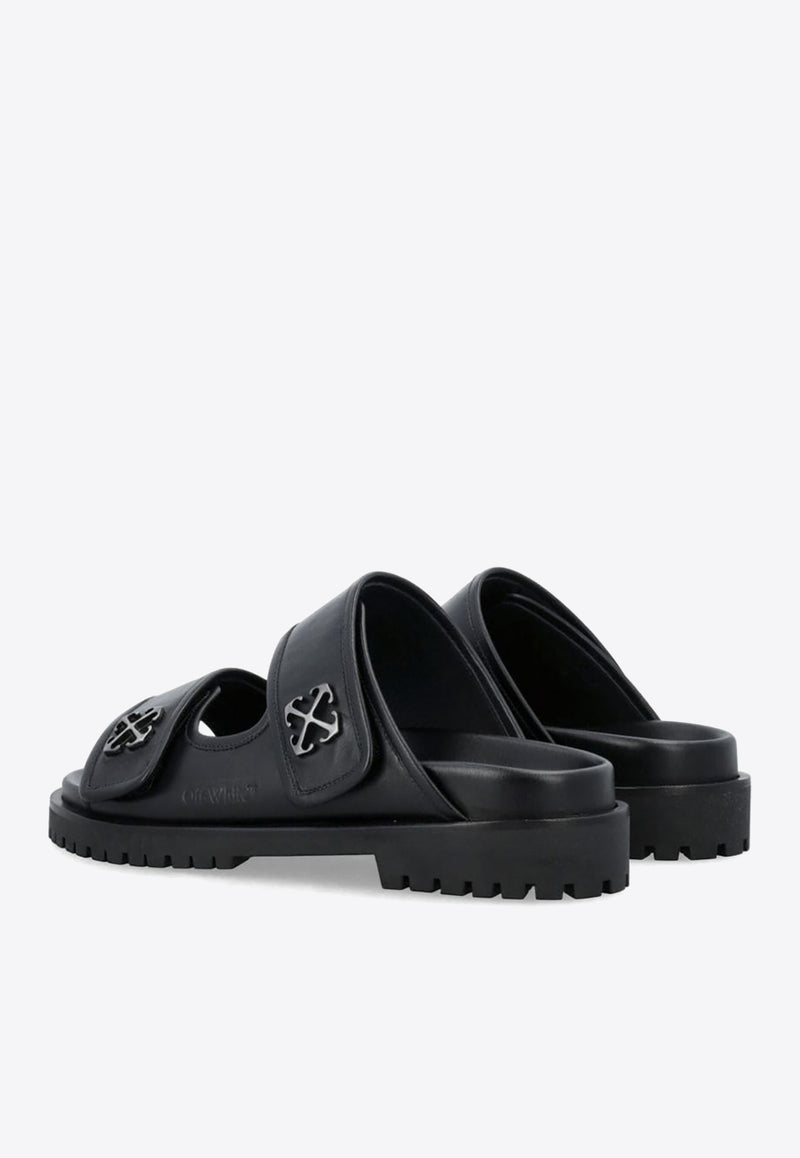 Off-White Arrows-Motif Leather Slides OMIH008S24LEA001_1072 Black