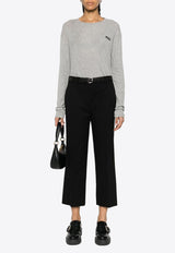 Miu Miu Grain De Poudre Cropped Pants Black MP1739SOOO1R1_F0002