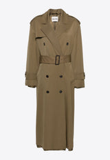 Miu Miu Raw-Cut Long Trench Coat Green MS1994SOOO108N_F0594