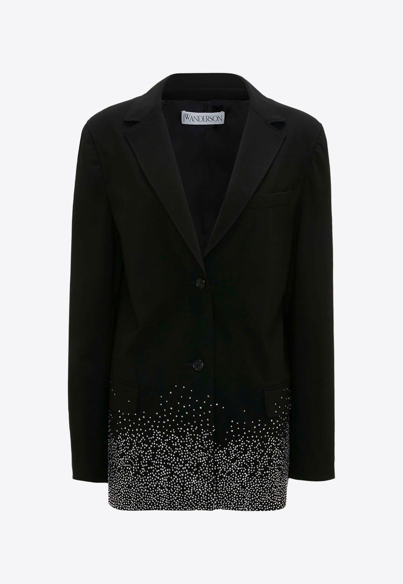 JW Anderson Crystal Embellished Single-Breasted Blazer Black JK0308PG1321_999