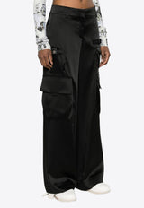 Off-White Straight-Leg Satin Cargo Pants OWCF017S24FAB003_1010 Black