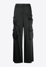 Off-White Straight-Leg Satin Cargo Pants OWCF017S24FAB003_1010 Black