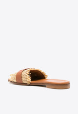 Moncler Bell Raffia and Leather Slides
 J109B4C00150M4195_24D Brown