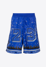 Off-White Bandana Surfer Printed Swim Shorts OMFD008S24FAB002_4600 Blue