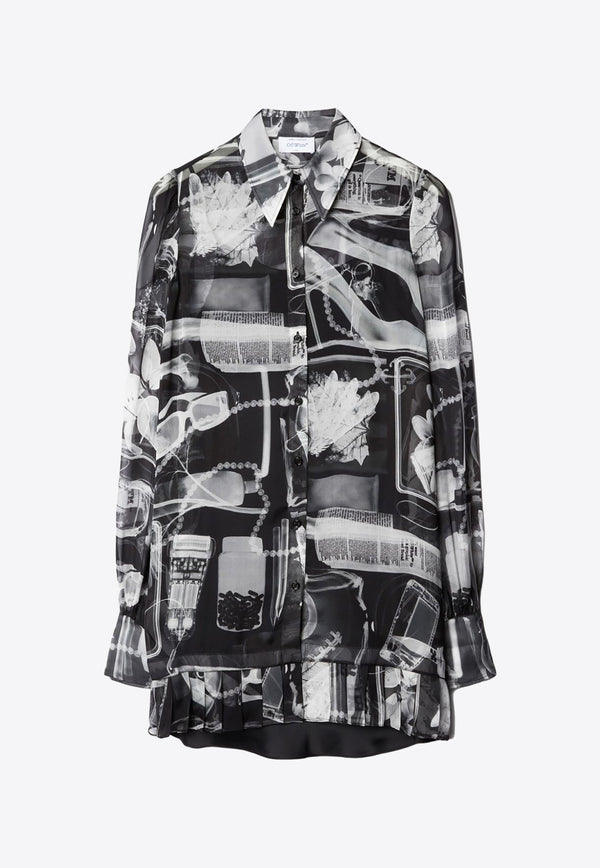 Off-White X-ray Print Mini Shirt Dress OWDG008S24FAB002_0110 Multicolor