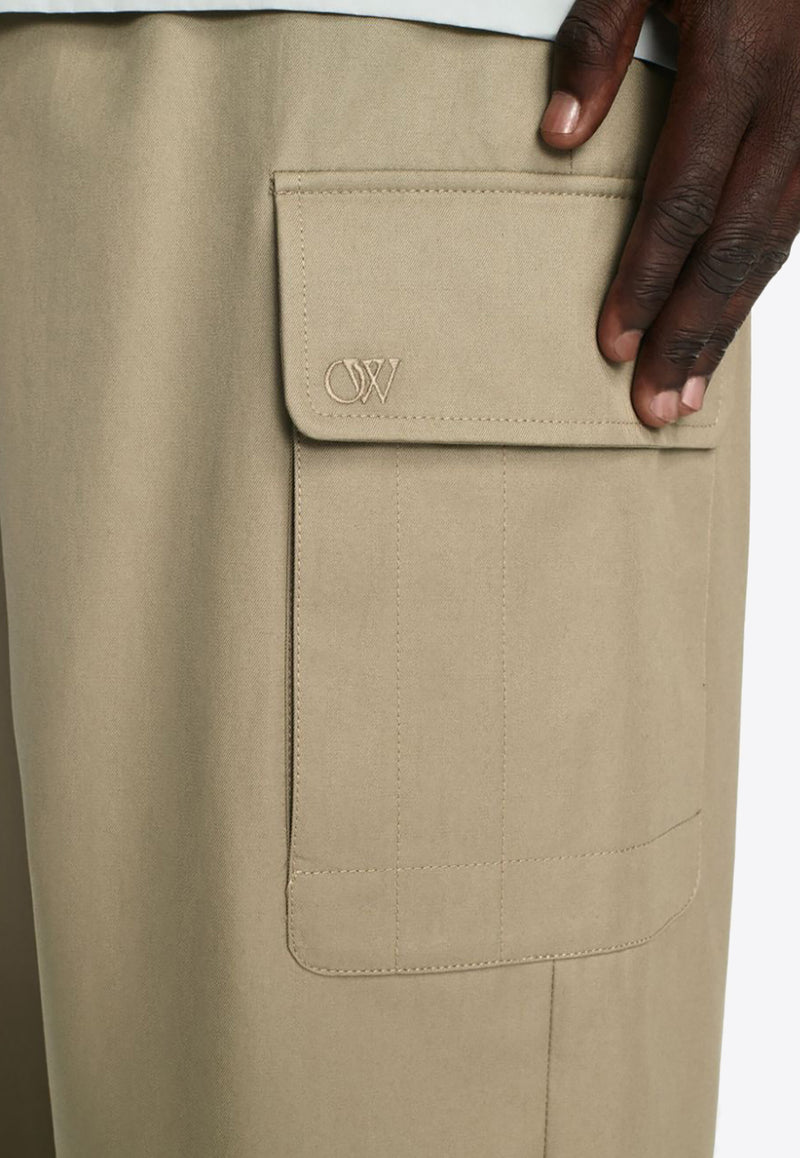 Off-White Wide-Leg Cargo Pants OMCF037S24FAB001_6262 Beige