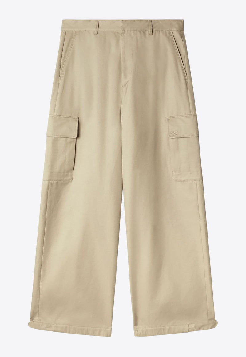 Off-White Wide-Leg Cargo Pants OMCF037S24FAB001_6262 Beige