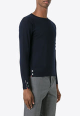 Thom Browne 4-bar Stripes Wool Sweater Navy MKA002A00014_415