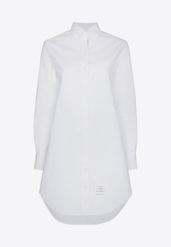 Thom Browne Name Tag Patch Mini Shirt Dress White FDS001E06177_100