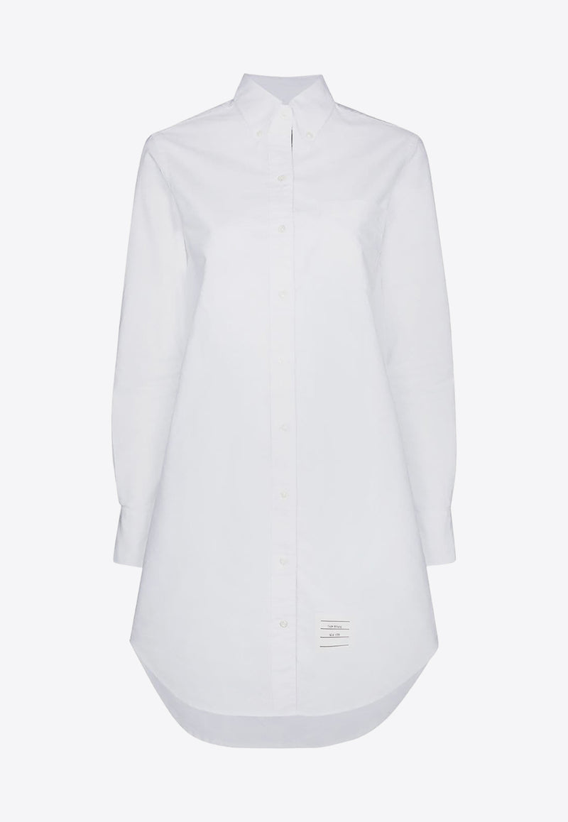 Thom Browne Name Tag Patch Mini Shirt Dress White FDS001E06177_100