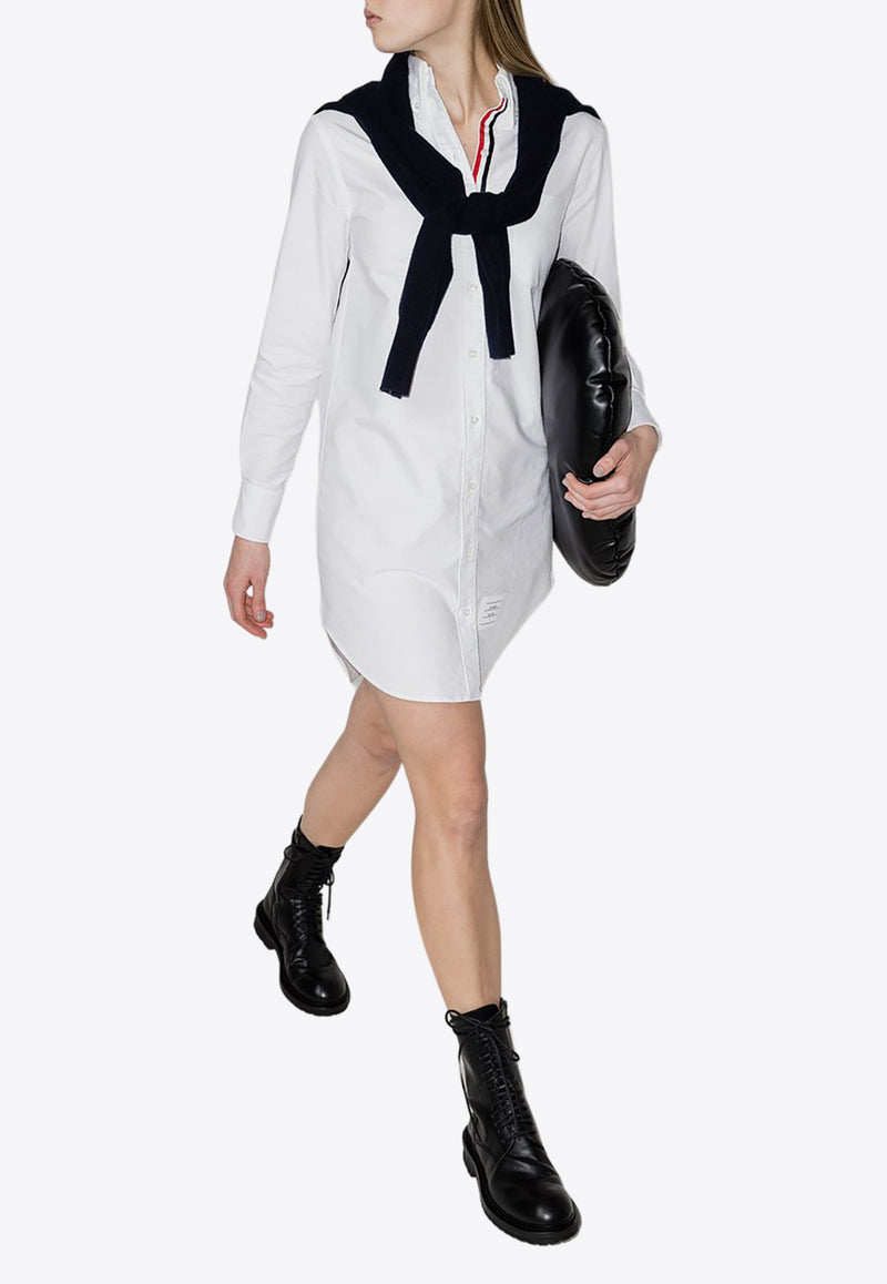 Thom Browne Name Tag Patch Mini Shirt Dress White FDS001E06177_100