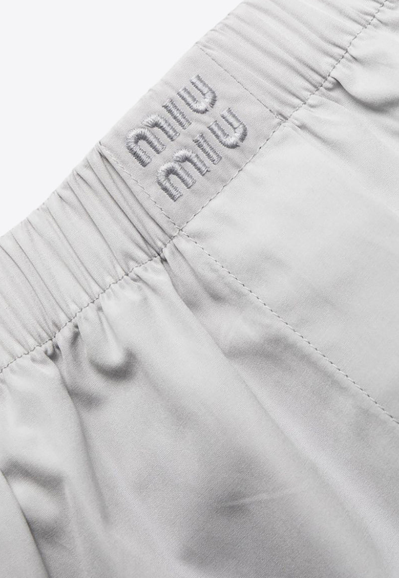 Miu Miu Logo Embroidered Boxer Shorts Gray SP9429SOOO10RG_F0024