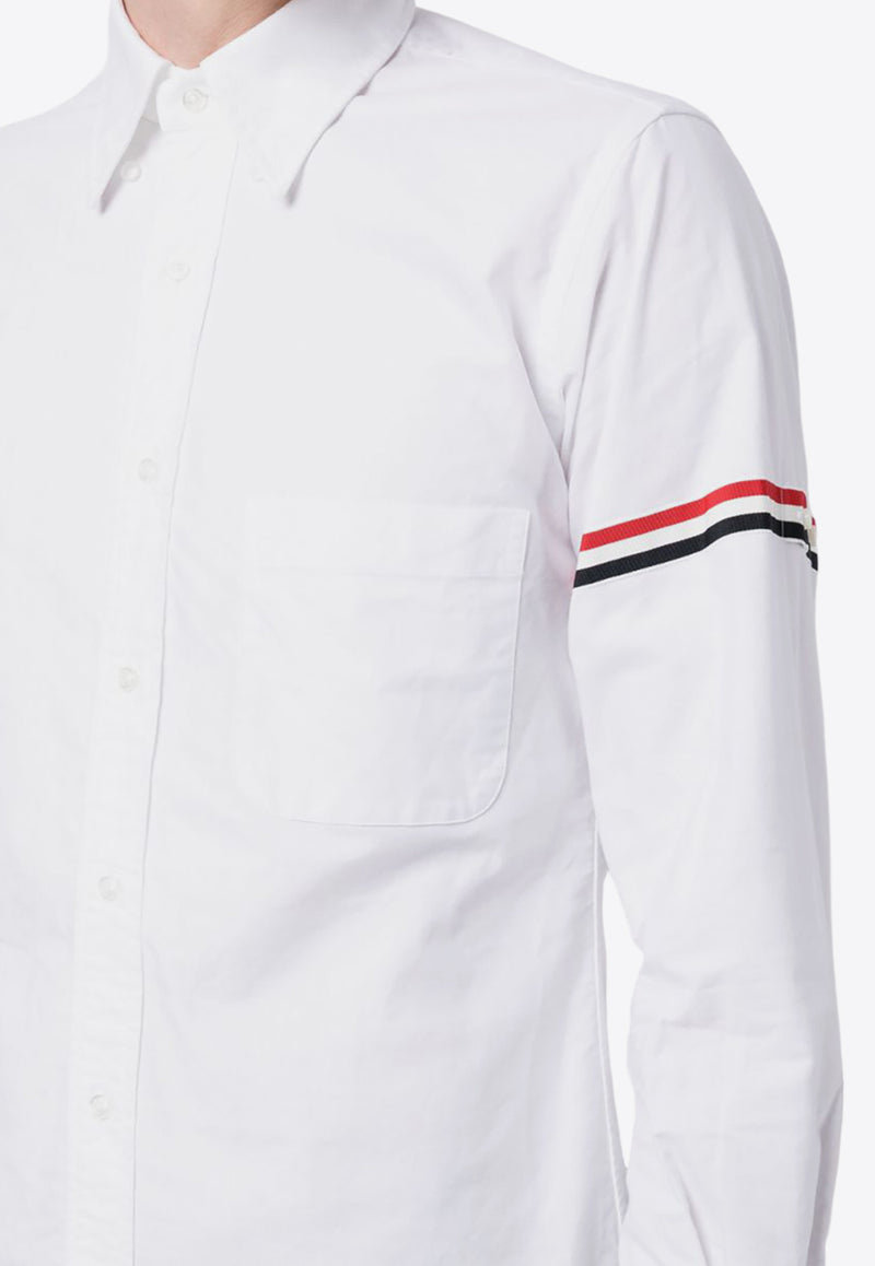 Thom Browne Signature Stripes Long-Sleeved Oxford Shirt White MWL150EF0313_100