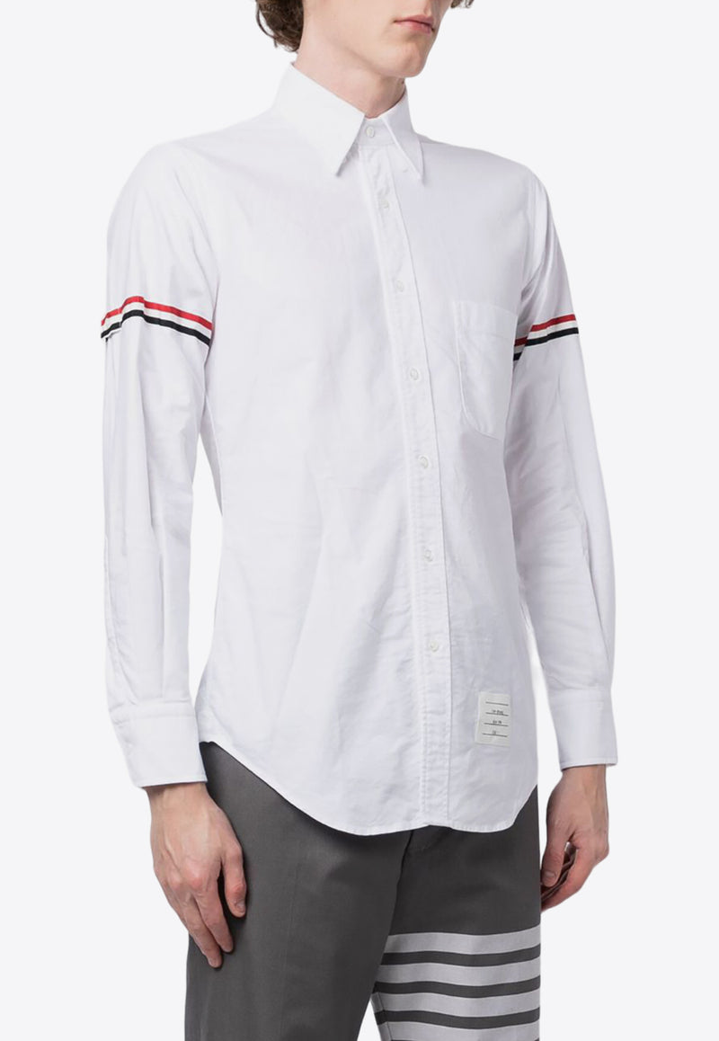 Thom Browne Signature Stripes Long-Sleeved Oxford Shirt White MWL150EF0313_100