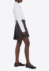 Thom Browne Dropped Back Pleated Mini Skirt Graphite FGC402V00626_025