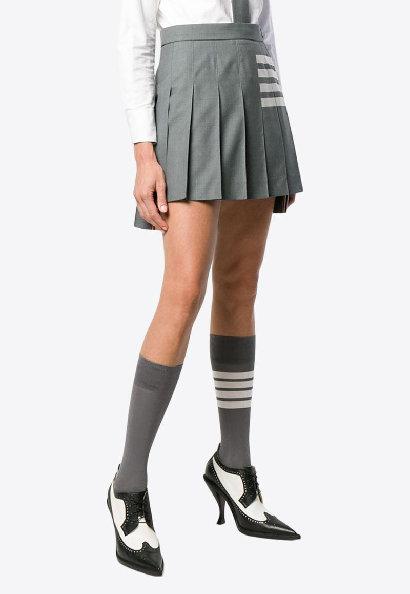 Thom Browne 4-bar Stripes Pleated Mini Skirt Gray FGC402V06146_035