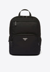 Prada Triangle Logo Leather Backpack Black 2VZ104VOOO2DMG_F0002