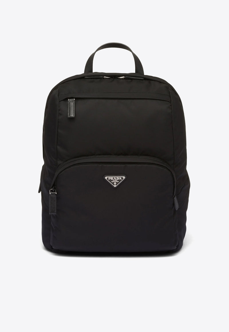 Prada Triangle Logo Leather Backpack Black 2VZ104VOOO2DMG_F0002