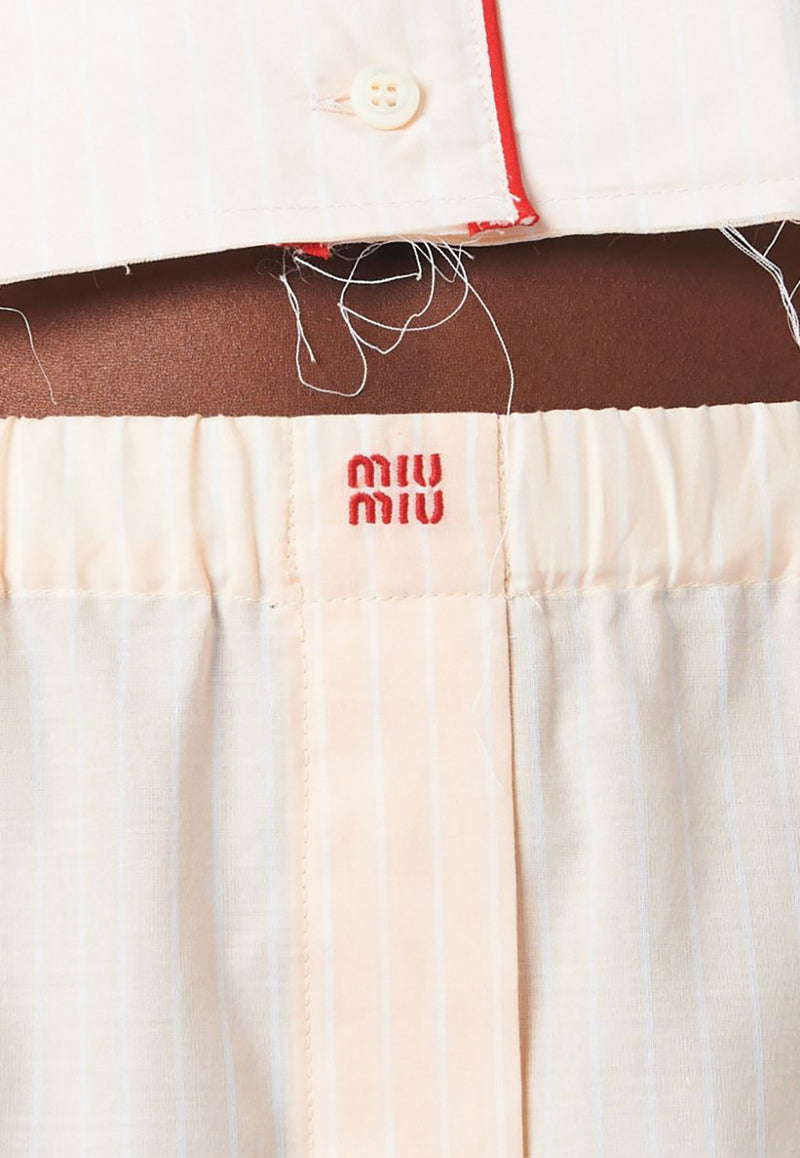 Miu Miu Logo Embroidered Boxer Shorts Pink SP9429SOOO14A6_F0BHE