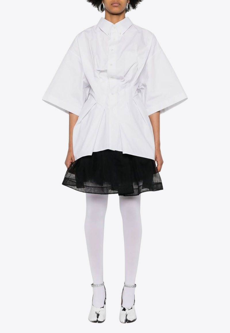 Maison Margiela Creased Poplin Short-Sleeved Shirt White S29DL0217M35014_100