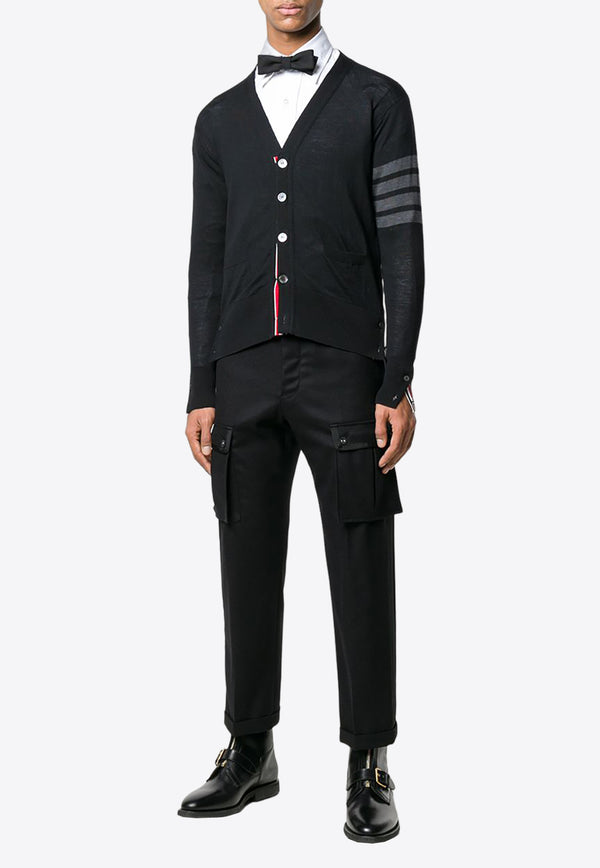 Thom Browne 4-bar Stripes Wool Cardigan Black MKC002A00014_001