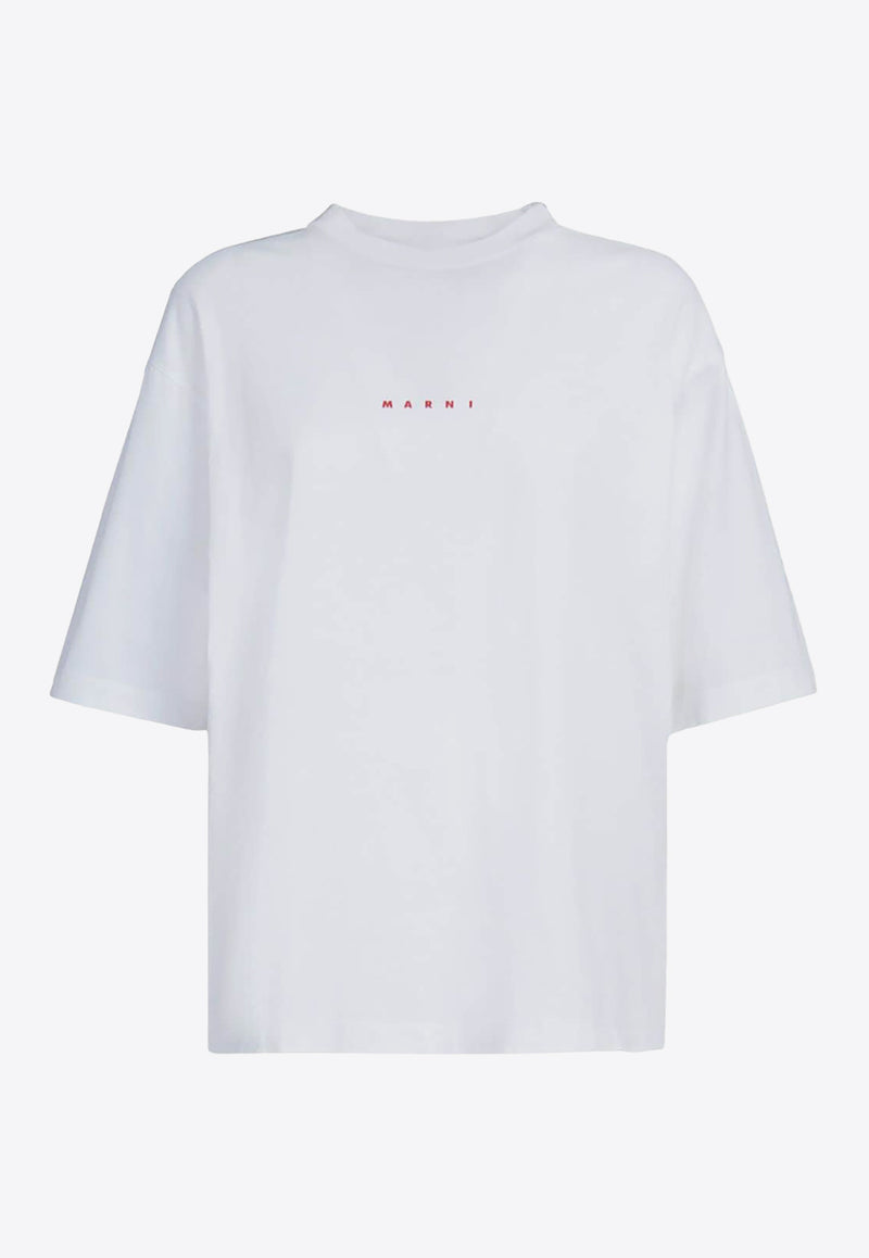 Marni Logo Crewneck T-shirt White THJE0263P1USCS87_L1W01