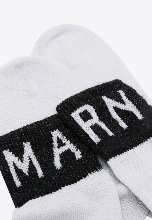 Marni Logo Intarsia Lurex Ribbed Socks White SKMC0181Q0UFC157_00N01