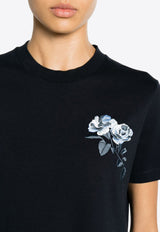 Thom Browne Rose Embroidered T-Shirt Navy FJS183EJ0058_415