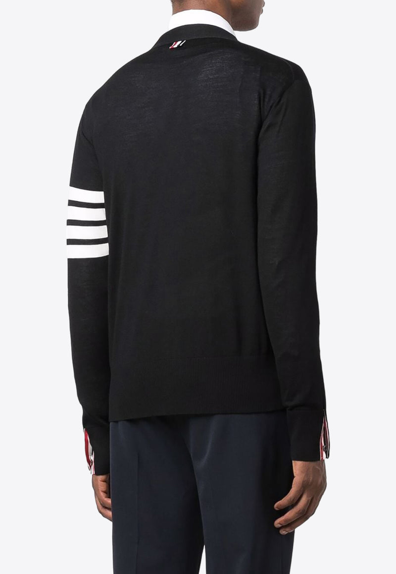 Thom Browne 4-bar Stripes Wool Cardigan Black MKC002AY1014_001