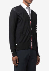 Thom Browne 4-bar Stripes Wool Cardigan Black MKC002AY1014_001