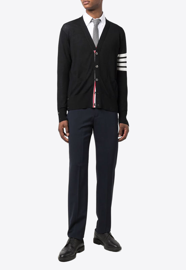 Thom Browne 4-bar Stripes Wool Cardigan Black MKC002AY1014_001