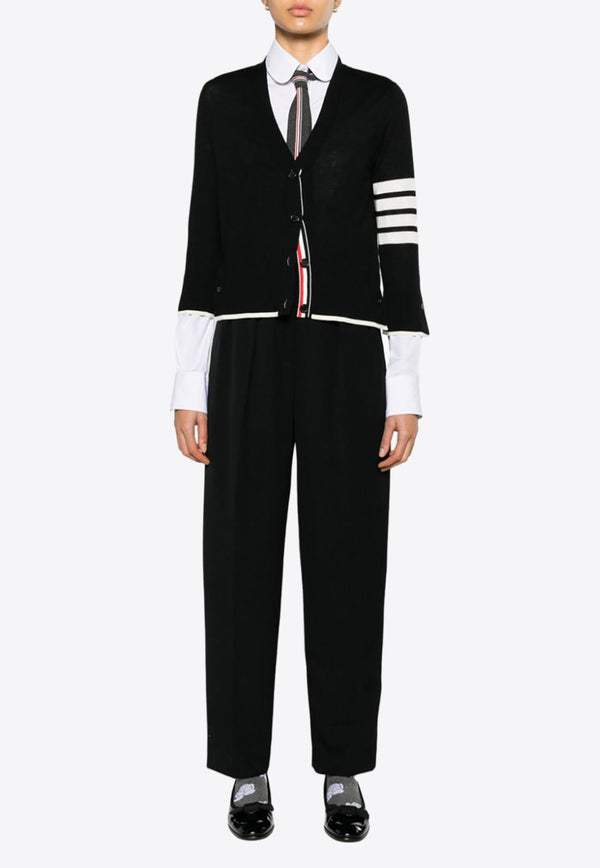 Thom Browne 4-bar Stripes Virgin Wool Cardigan Black FKC334DY1014_001