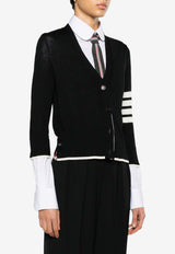 Thom Browne 4-bar Stripes Virgin Wool Cardigan Black FKC334DY1014_001