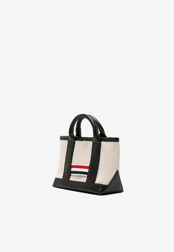 Thom Browne Mini Tool Leather Tote Bag Beige UAG176AF0492_001