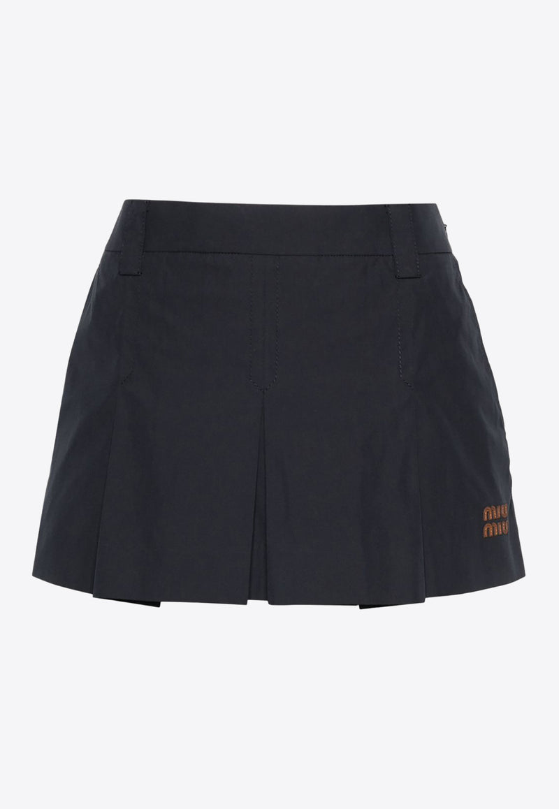 Miu Miu Pleated Mini Skirt Navy MG2233SOOO12NS_F0008