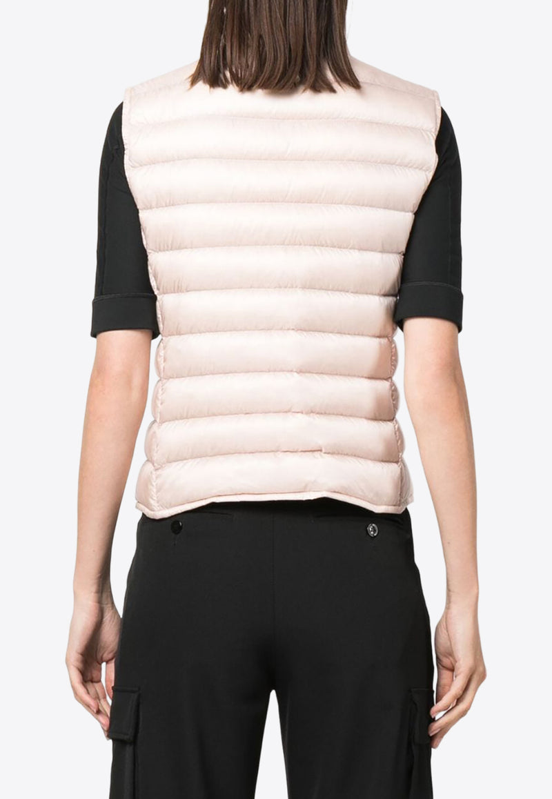 Moncler Liane Logo-Patch Vest J10931A1020053048_529 Pink