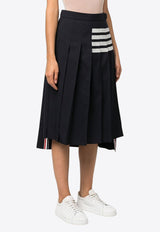 Thom Browne 4-bar Stripes Midi Pleated Skirt Navy FGC400V06146_415