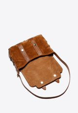 Jérôme Dreyfuss Debossed Logo Suede Crossbody Bag Camel 43JOESCR_Tabac