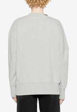 Stella McCartney Chain-Link Mélange Sweatshirt Gray 6J03273SPZ36_1264