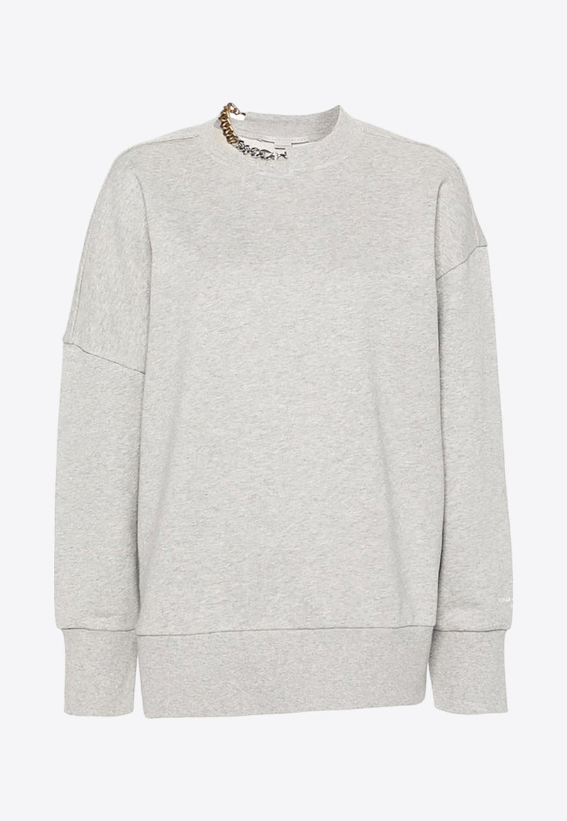 Stella McCartney Chain-Link Mélange Sweatshirt Gray 6J03273SPZ36_1264