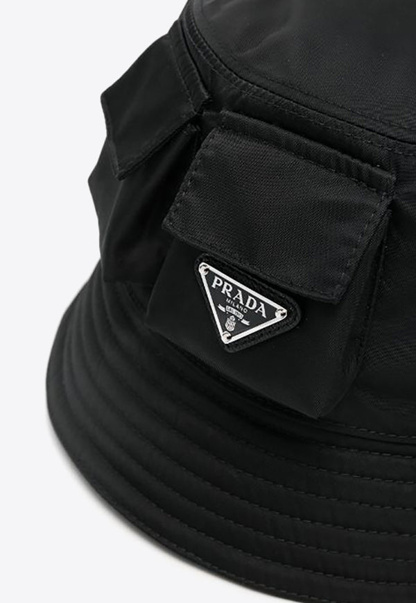 Prada Triangle Logo Bucket Hat Black 2HC3502DMI_F0002