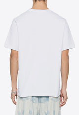 Maison Kitsuné Logo Embroidery Crewneck T-shirt White MM00126KJ0118_M186