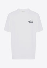 Maison Kitsuné Logo Embroidery Crewneck T-shirt White MM00126KJ0118_M186