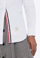 Thom Browne Name Tag Patch Long-Sleeved Shirt White FLL005E03113_100