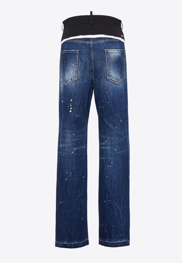 Dsquared2 Paint Splatter Washed Jeans Blue S75KB0420S30309_470